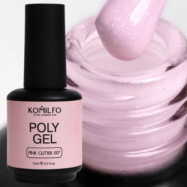 Komilfo PolyGel 007 Pink Glitter 15 ml Komilfo PolyGel 007 Pink Glitter 15 ml