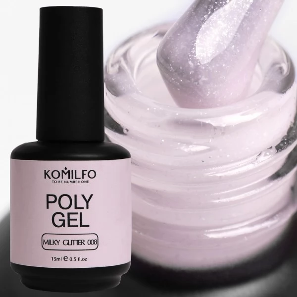 Komilfo PolyGel 008 Milky Glitter 15 ml Komilfo PolyGel 008 Milky Glitter 15 ml