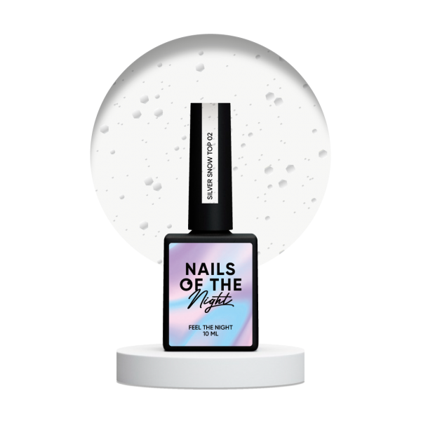 Top NAILSOFTHENIGHT SNOW Silver 10 ml Top NAILSOFTHENIGHT SNOW Silver 10 ml