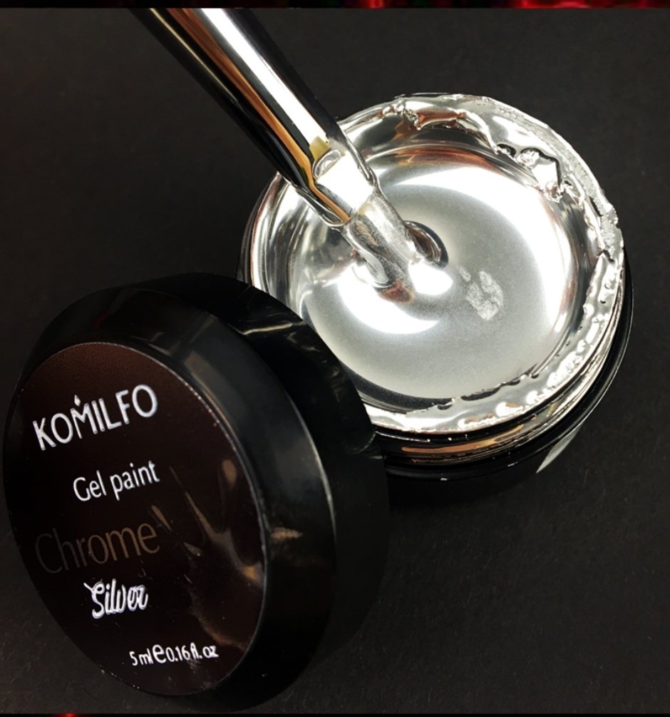 Komilfo Gel Paint Chrome Silver 5 ml - Special for nail masters ☛from  official factory representative